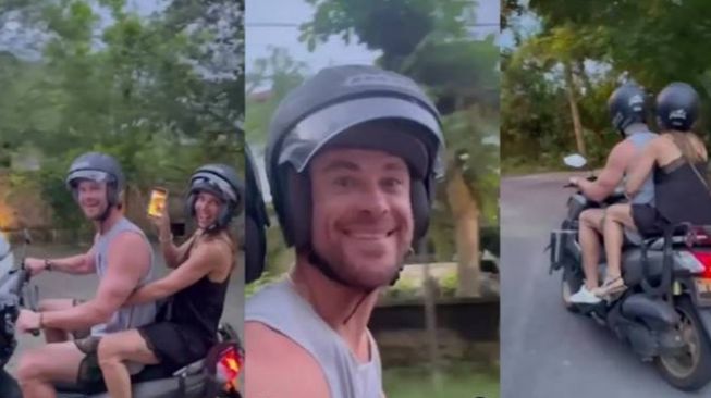 Chris Hemsworth Tancap Gas Motoran Bareng Istri di Bali, Warganet Ngegas: Jadikan Duta Turis!