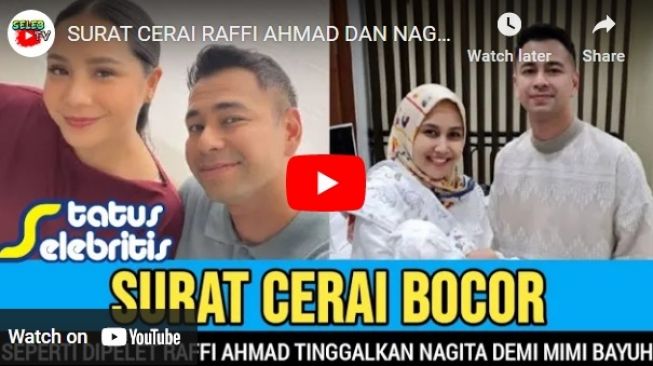 Hoaks surat cerai Raffi Ahmad dan Nagita Slavina bocor. 