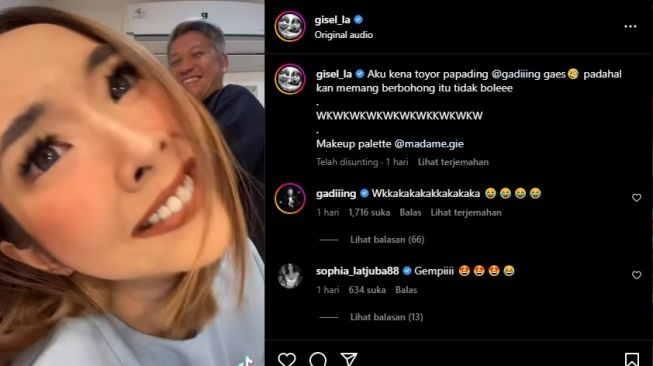 Gisella Anastasia ditoyor Gading Marten [Instagram/@gisel_la]