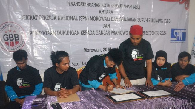 Serikat Pekerja Nasional Cabang Morowali Deklarasi Dukungan untuk Ganjar, Ini Alasannya