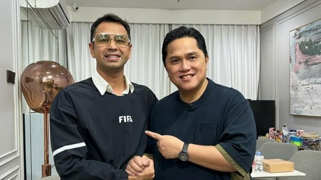 Potret Raffi Ahmad sahur bareng Erick Thohir (Instagram/@raffinagita1717)