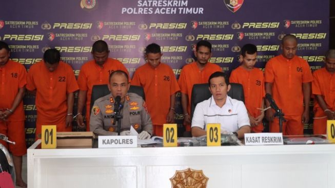 Operasi Sikat Seulawah, Polres Aceh Timur Ringkus 11 Tersangka Kejahatan