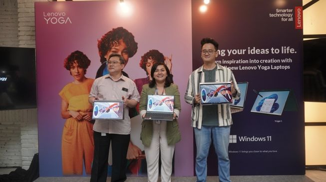 Lenovo Yoga 9i dan Yoga 6 generasi terbaru di Jakarta, Rabu (29/3/2023). [Lenovo Indonesia]