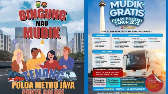 SUDAH Dibuka! Mudik Gratis 2023 Polda Metro Jaya: Syarat, Cara Daftar dan Kota Tujuannya