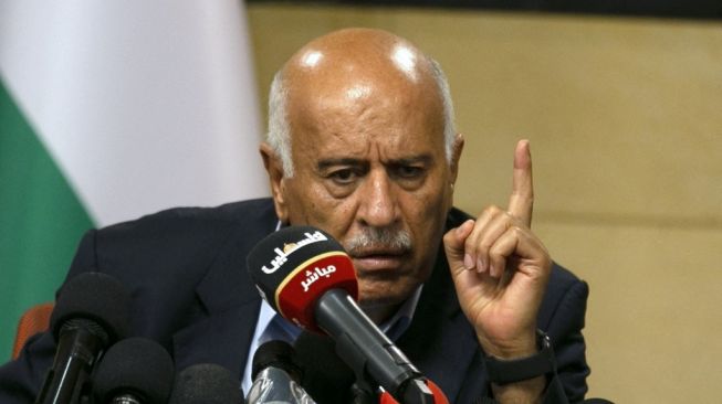 Presiden Federasi Sepak Bola Palestina (PFA), Jibril Rajoub.ABBAS MOMANI / AFP