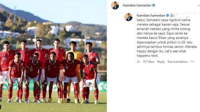 Hamdan Hamedan sebut pemain keturunan, Ivar Jenner, Justin Hubner, dan Rafael Struick masih ingin bela timnas Indonesia. (Instagram/hamdan.hamedan)