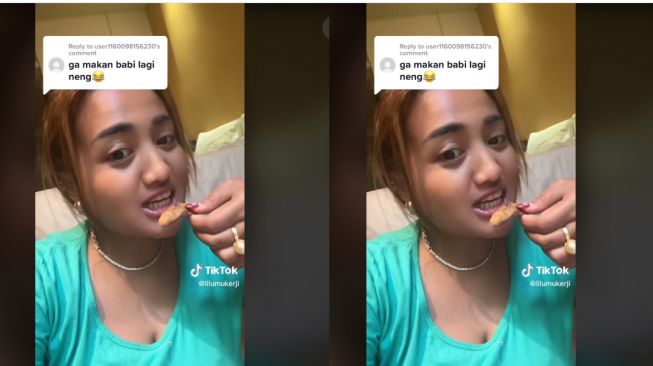 Usai Santap Babi Pakai Bismillah, Lina Mukherjee Kini Pura-pura Makan Daging Anjing, Warganet: Sakit Ya?