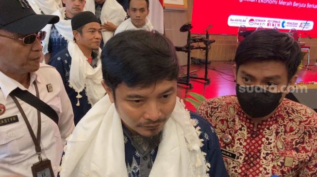 Zul Zivilia tampil dalam bazaar Ramadhan di kantor Kemenkumham, Kuningan, Jakarta, Rabu (5/4/2023). [Pahami.id/Adiyoga Priyambodo]