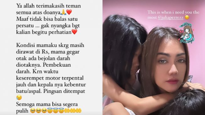 Ibunda Julia Perez alami kecelakaan, Anggia Perez butuh sosok Jupe. (Instagram/ anggitheperez)