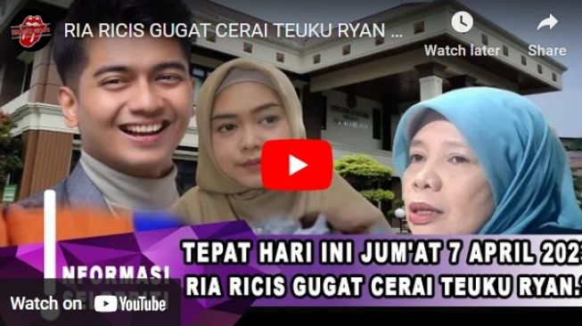 Hoaks Ria Ricis gugat cerai Teuku Ryan. 