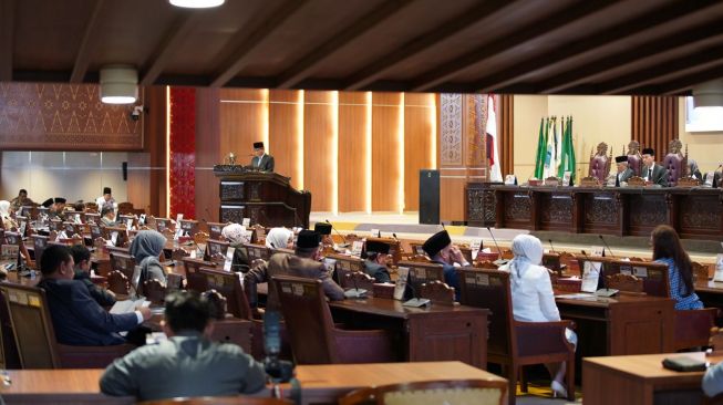 Suasana rapat paripurna DPRD Sumatera Selatan