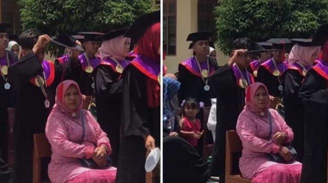 Wisudawan Tutupi Kepala Ibunya Pakai Topi Toga saat Cuaca Panas: Bukti Kasih Sayang