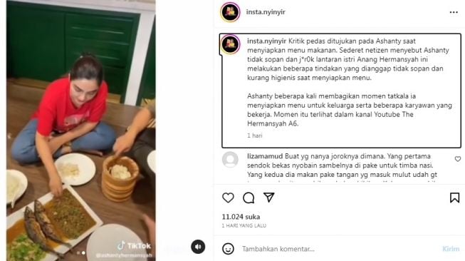 Unggahan soal Ashanty [Instagram/@insta.nyinyir]