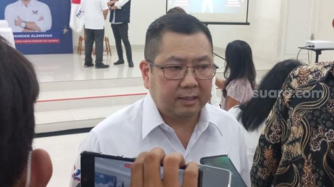 Ketua Umum DPP Partai Perindo, Hary Tanoesudibjo. (Suara.com/Fakhri)