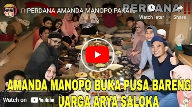 Hoaks Amanda Manopo berhijab dan buka puasa bareng keluarga Arya Saloka.