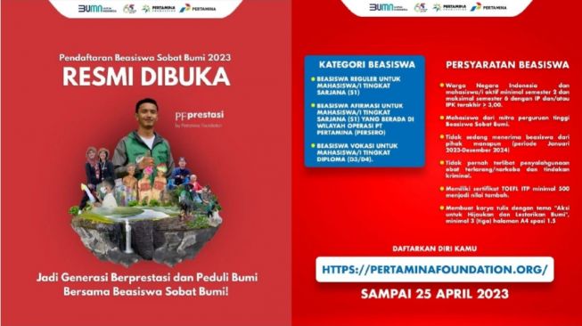 Cara Daftar Beasiswa Pertamina S1/D3 Tahun 2023, Deadline 25 April!