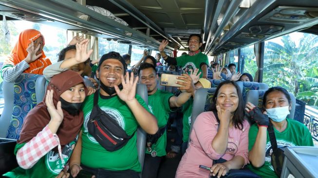 Potret Gembira Ratusan Driver Ojol Jabodetabek Mudik Gratis