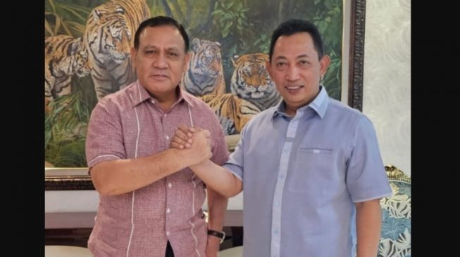 Ketua KPK Firli Bahuri bertemu Kapolri Jenderal Listyo Sigit Prabowo, Minggu (16/4/2023). (Dok. KPK)