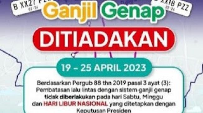 Mulai Hari Ini hingga 25 April 2023, Ganjil Genap Ditiadakan di Jakarta