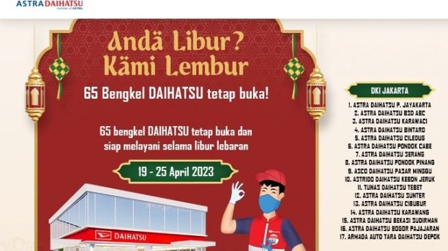 Libur Lebaran 2023, Ini Daftar Lengkap 65 Bengkel dan 11 Pos Siaga Astra Daihatsu yang Siap Mengawal Mudik dan Balik