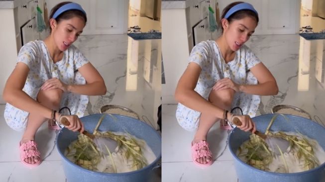 Potret Ussy Sulistiawaty Masak Besar saat Lebaran (Instagram/@ussypratama)