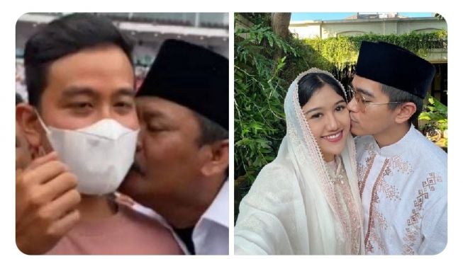 Kaesang Pangarep Pamer Kecup Mesra Erina Gudono, Lah Kok Gibran Rakabuming Malah Disosor Pria Berkumis?