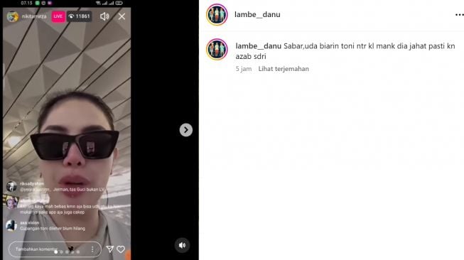 Nikita Mirzani ingin hina semua keluarga Antonio Dedola setelah pergi (Instagram/@lambe__danu)