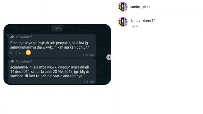 Inara Rusli dirumorkan pernah menjadi selingkuhan Virgoun (Instagram/@lambe__danu)