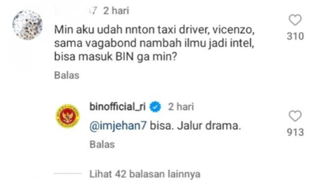 Bikin Ngakak, Admin Instagram BIN Balas Komentar Netizen Pakai Kalimat-kalimat Kocak