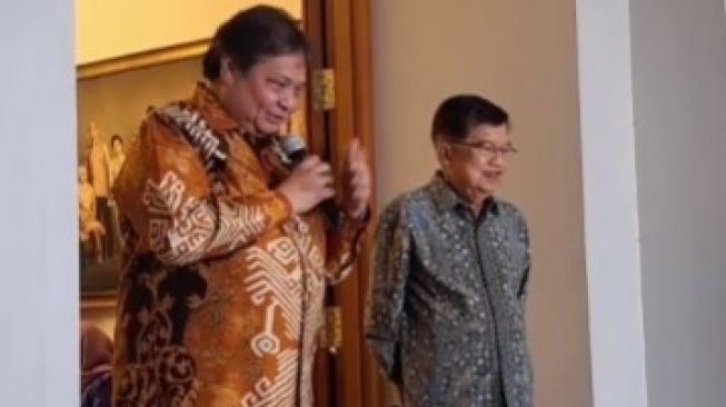 Lapor Perkembangan Koalisi yang Diikuti Golkar, Airlangga Hartarto Sambangi Kediaman Jusuf Kalla