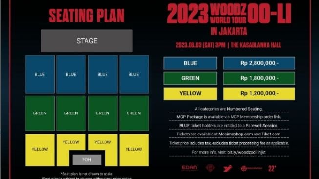 Tiket konser Woodz di Indonesia [Instagram/@mecimapro]