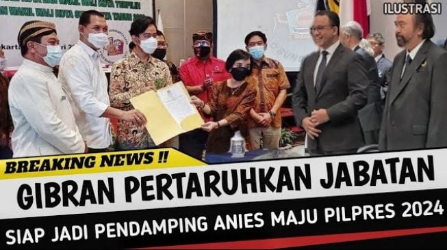 CEK FAKTA: Beredar Breaking News Gibran Jadi Cawapres Anies di Pilpres 2024, Benarkah?