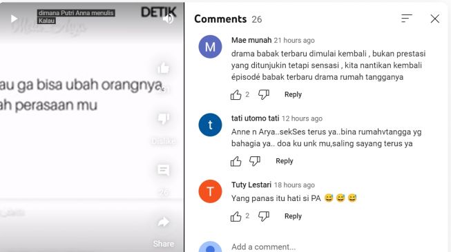 Story Putri Anne. (YouTube/@mela-asya)