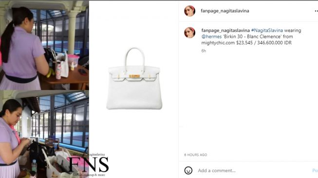 Harga salah satu tas Hermes milik Nagita Slavina (Instagram/fanpage_nagitaslavina)
