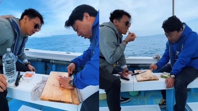 Potret Ariel NOAH Mancing di Laut Jepang (Instagram/@arielnoah)