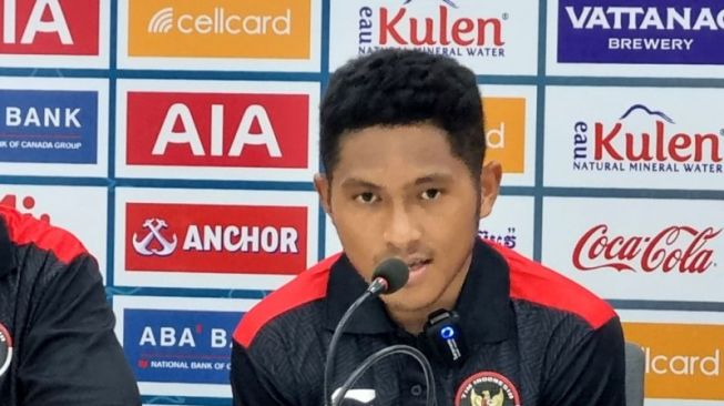 Pemain Timnas Indonesia U-22, Fajar Fathur Rahman. [ANTARA/Bayu Kuncahyo]