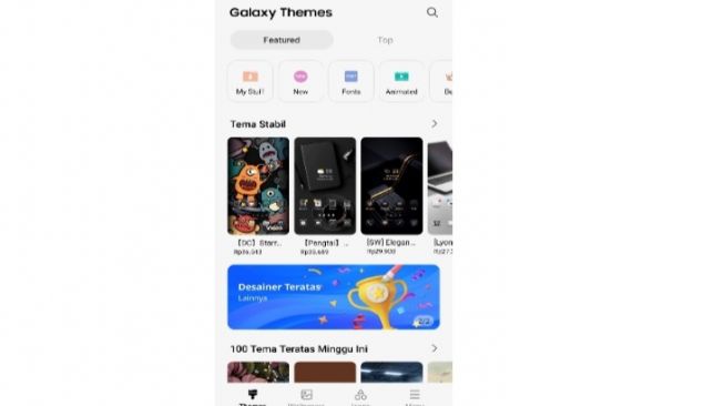 Fitur tersembunyi Samsung Galaxy A14, Galaxy Theme. [Samsung Indonesia]