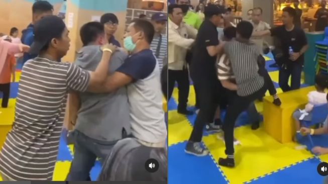 Bapak-bapak Gelut di Wahana Permainan Anak: Udah Tua Masih Aja Pukul-pukulan