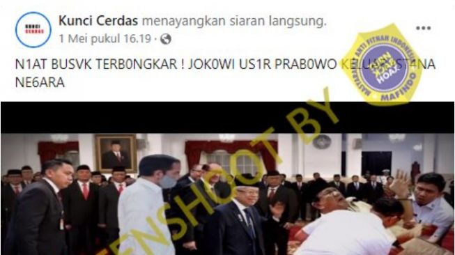 CEK FAKTA: Prabowo Diusir Paksa oleh Jokowi karena Niat Buruknya Terbongkar, Benarkah?