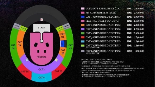 ILustrasi cara beli tiket presale konser Coldplay di Jakarta. (coldplay)