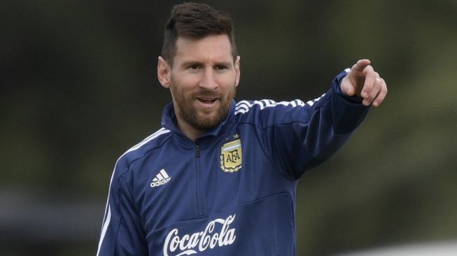 Penyerang Timnas Argentina, Lionel Messi. [JUAN MABROMATA / AFP]
