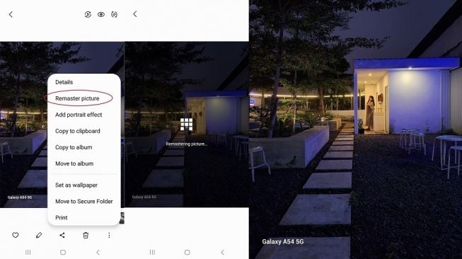 Trik foto malam Samsung Galaxy A54. [Samsung Indonesia]