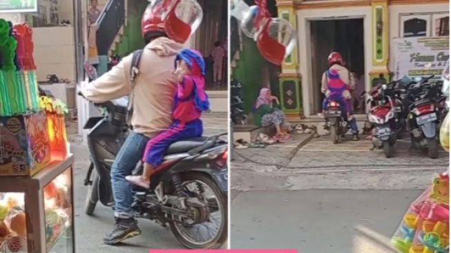 Ada-ada Saja Kelakuan Bocil Ini, Minta Diantar ke Sekolah Naik Motor, Tapi?