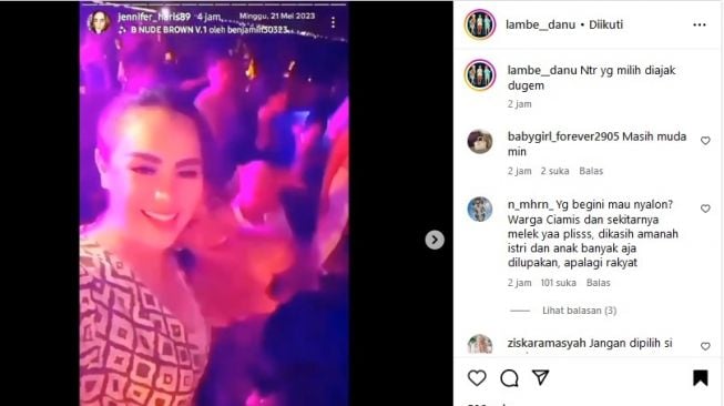 Viral video Jennifer Dunn dugem bareng Faisal Haris. Padahal, Faisal tengah maju sebagai calon legislatif untuk pemilu 2024. [Instagram]