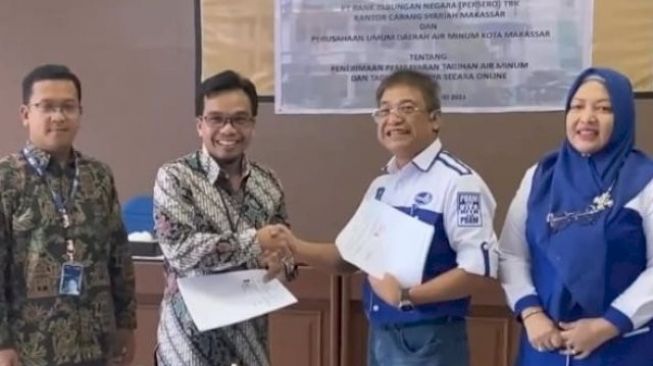 Pemudah Bayar Rekening Air, PDAM Makassar Taken MoU dengan BTN Syariah