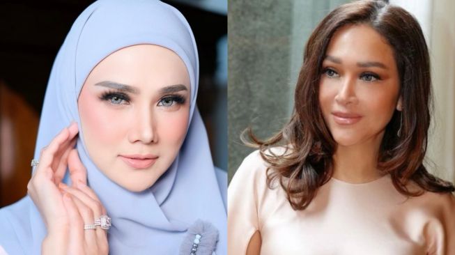 Beda Penampilan Maia Estianty dan Mulan Jameela Saat Dukung El Rumi Tanding Tinju Digunjing