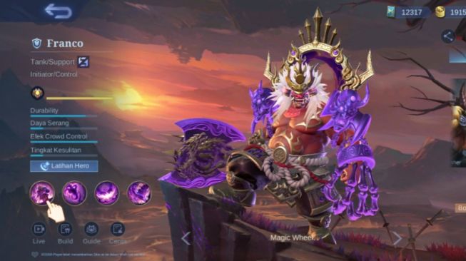 5 Skin Legend Franco, Bikin Lawan Kabur Ketakutan