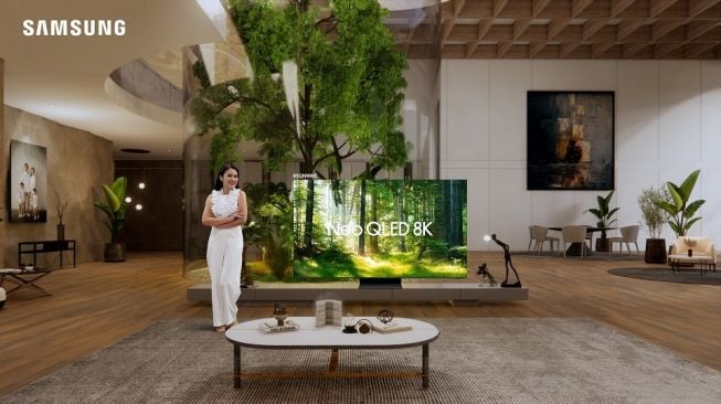 Sandra Dewi perkenalkan Samsung Neo QLED 8K, Rabu (24/5/2023). [Samsung indonesia]