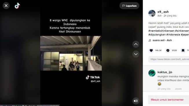 CEK FAKTA: Viral Video WNI Dideportasi Tembak Tiket Kereta Shinkansen