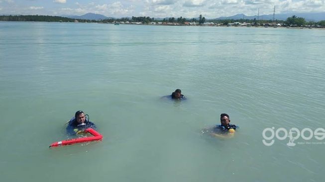 Possi Ikut Bantu Cari Korban Tenggelam di Muara Sungai Marisa